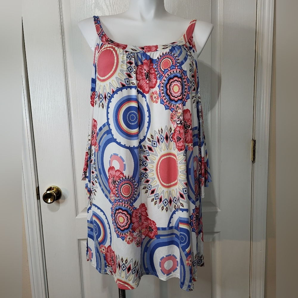 My Boutique Multicolor Cold Shoulders Tunic